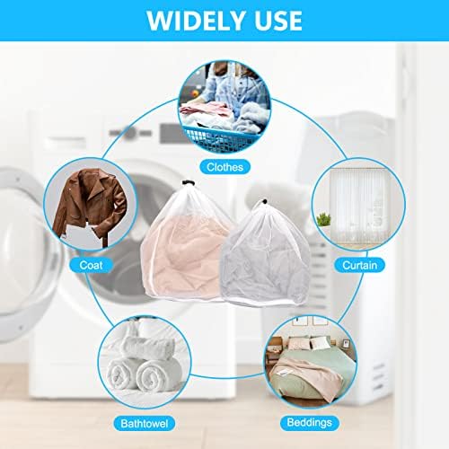 Muranana Laundry Bags for Washing Machine, 4 Piece Laundry Bag Washing Machine with Cord Stopper Reusable גדול